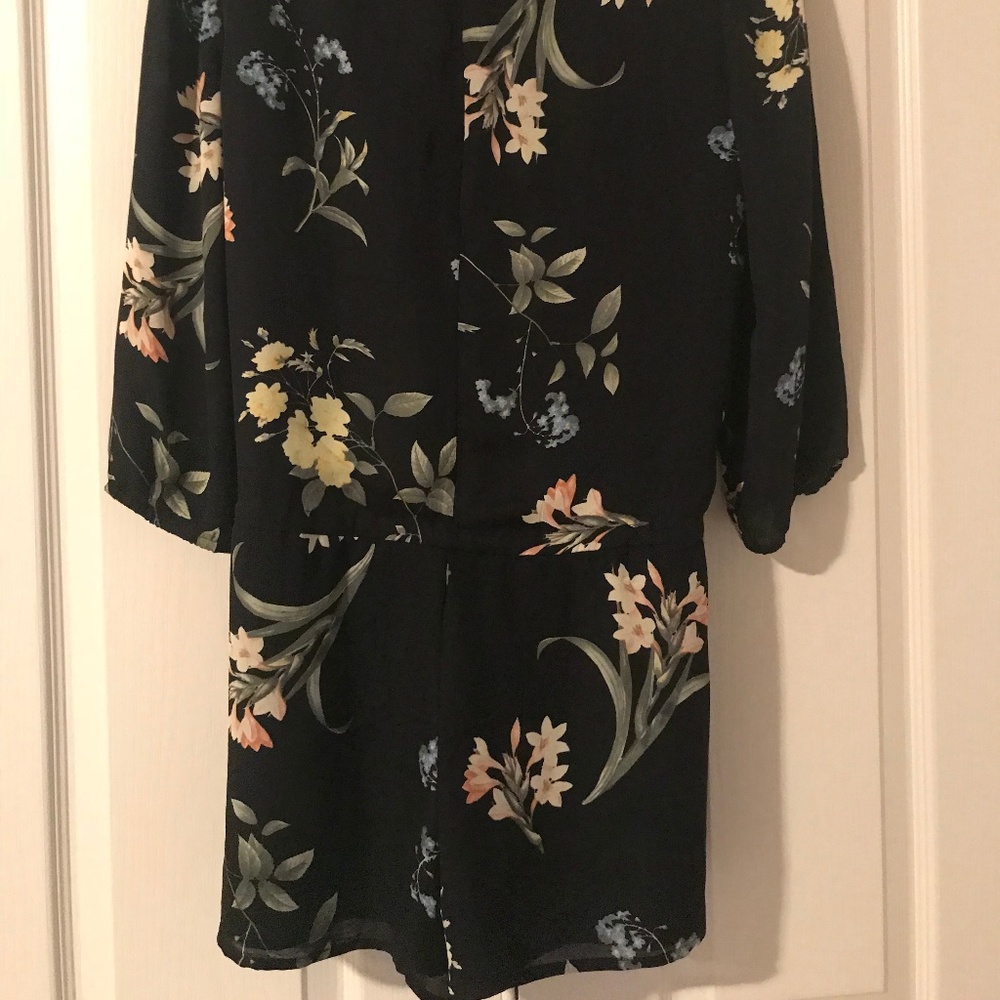Joie Black Floral Romper M